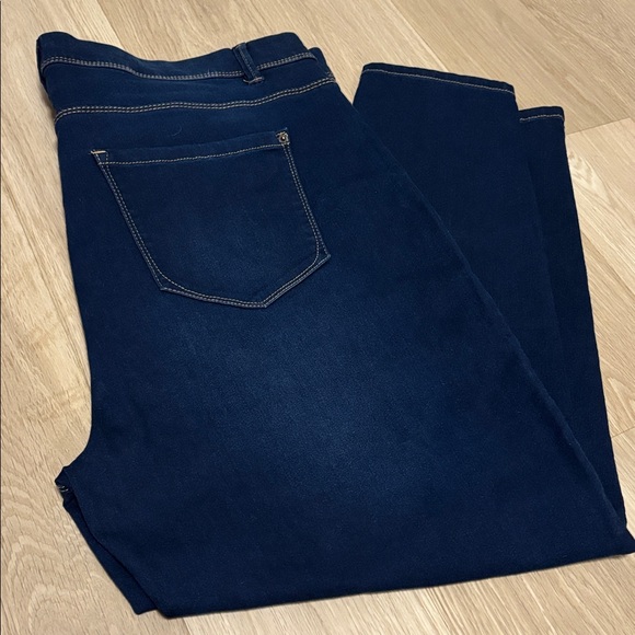 CURVE APPEAL (22W) High-Rise Minimalist Jegging Dark Wash Stretch Ankle Cropped - Picture 10 of 11